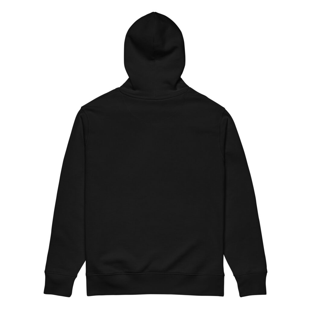 unisex essential eco hoodie black back 66453c7a47266
