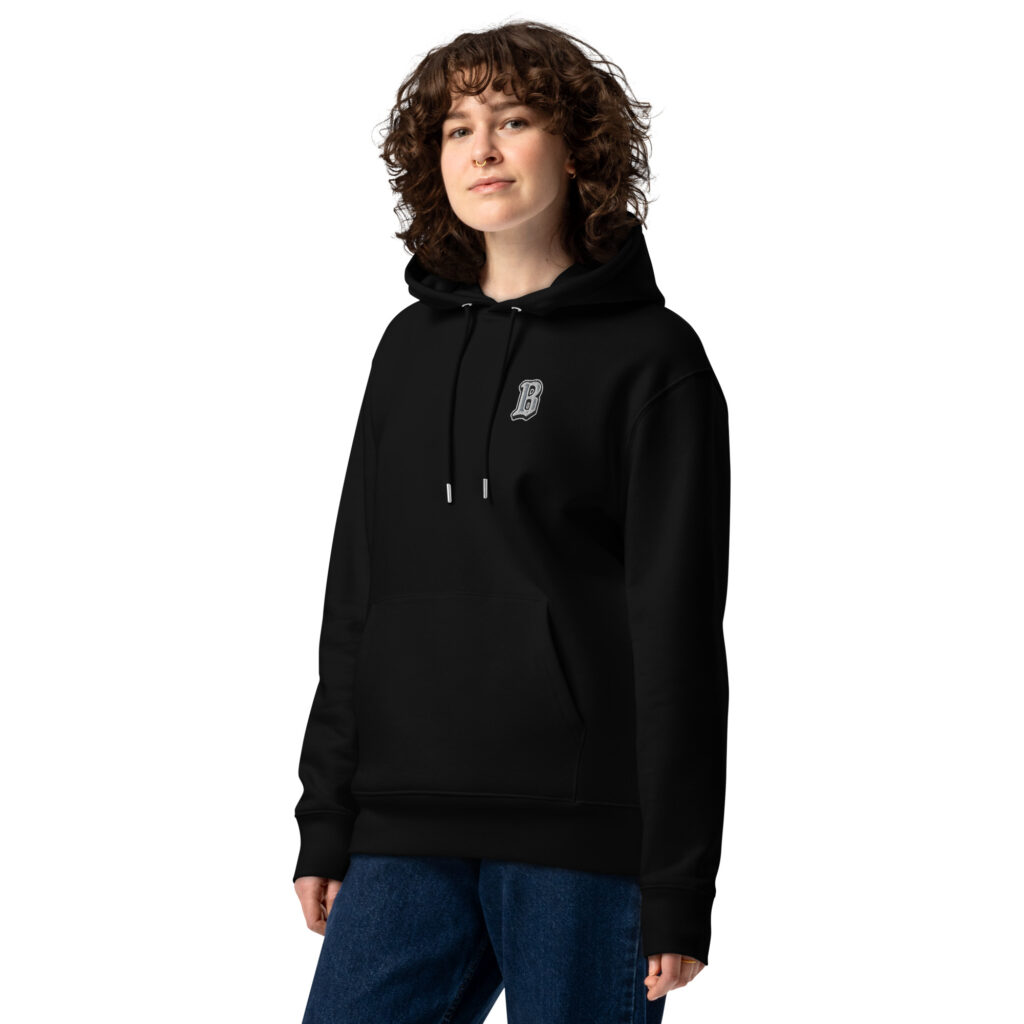 Unisex Essential Premium Embroidered Logo Hoodie (Dark) - Image 7