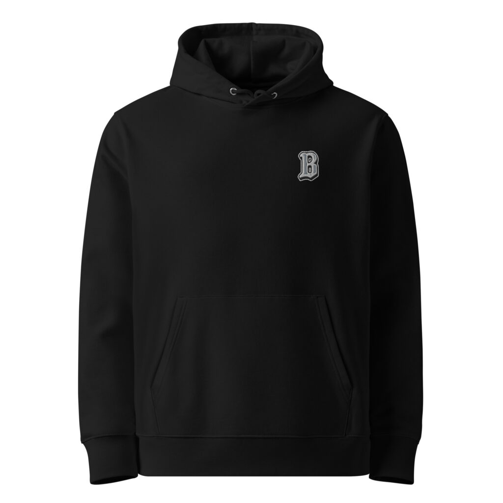 Unisex Essential Premium Embroidered Logo Hoodie (Dark) - Image 9