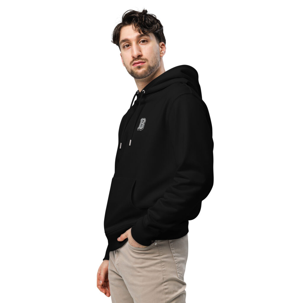 Unisex Essential Premium Embroidered Logo Hoodie (Dark) - Image 8