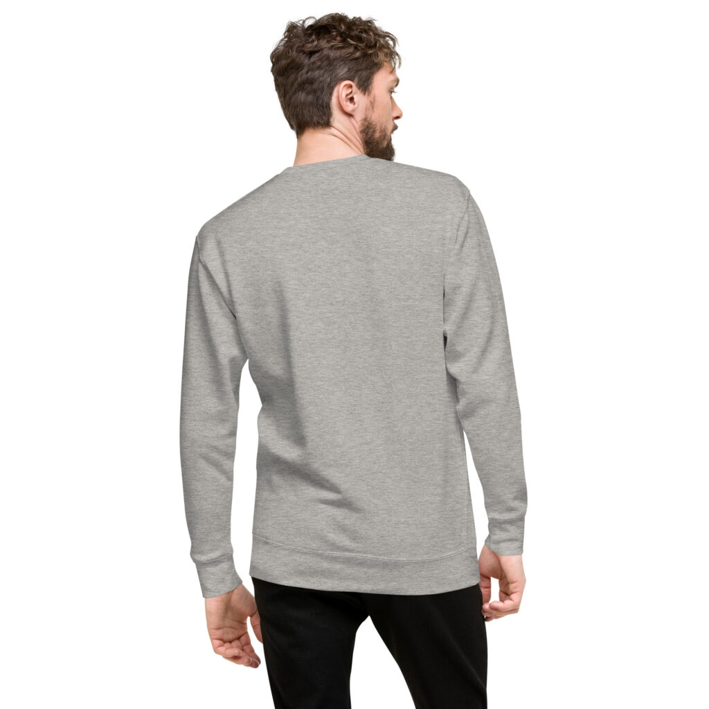 unisex premium sweatshirt carbon grey back 66452e7f5b0ce